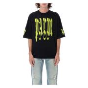 Palm Angels Svart Lime Gotisk Palm T-shirt Black, Herr