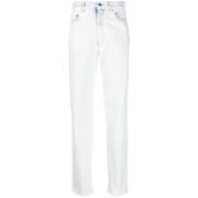 Gcds Bling Denim Straight Jeans Vit White, Dam