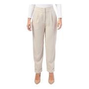 Armani Exchange Högmidjade Beige Byxor med Skinny Ben Beige, Dam