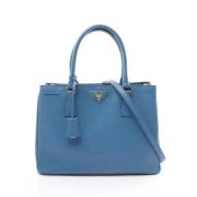 Prada Vintage Pre-owned Laeder handvskor Blue, Dam