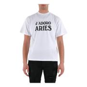 Aries Front Print Regular Fit T-shirt White, Herr