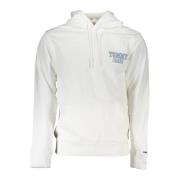 Tommy Hilfiger Hoodie Vit Långärmad Logotyp Tryck White, Herr