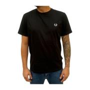 Fred Perry Avslappnad Bomull T-shirt Black, Herr