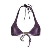 Gcds Lila Metallic Logo Clip Bikini Top Purple, Dam