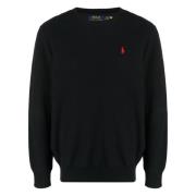 Polo Ralph Lauren Svart Bomull Långärmad Jumper Black, Herr