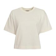 Autry Ribbad T-shirt med logotypapplikation Beige, Dam