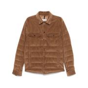 Moncler Brun Corduroy Vadderad Jacka Brown, Herr