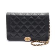 Chanel Vintage Pre-owned Laeder crossbodyvskor Black, Dam