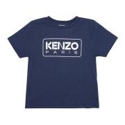 Kenzo Ekologisk Bomull Tryckt Crewneck T-shirt Blue, Unisex