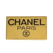 Chanel Vintage Pre-owned Metall broscher Yellow, Dam