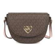 Michael Kors Monogram Print Mini Axelväska Brown, Dam