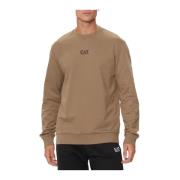 Emporio Armani EA7 Herr Identity Code Crewneck Sweatshirt Brown, Herr