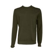 Ferrante Grön Pullover, Merinoull, Tillverkad i Italien Green, Herr