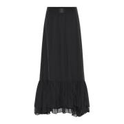 Bruuns Bazaar Elegant Chiffonbbskydance Kjol i Svart Black, Dam