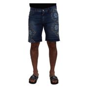 Dolce & Gabbana Blå Slim Fit Denim Shorts Blue, Herr