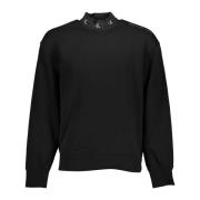 Calvin Klein Svart Sweatshirt med Långärmad Tryck Black, Herr