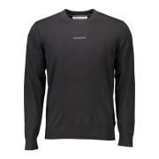 Calvin Klein Svart långärmad broderad logotröja Black, Herr