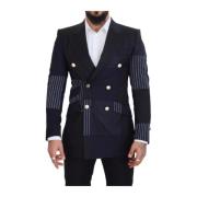 Dolce & Gabbana Marinblå Ull Dubbelknäppt Blazer Blue, Herr