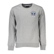 La Martina Grå Långärmad Sweatshirt med Broderad Logotyp Gray, Herr