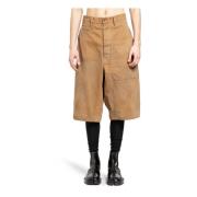 Maison Margiela Distressed Canvas Wide Leg Shorts Beige, Herr