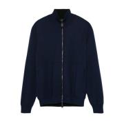 Brioni Blå Zip-up Cardigan Casual Stil Blue, Herr