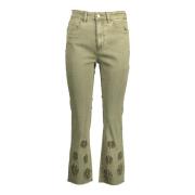 Desigual Grön Denim Jeans med Broderi Green, Dam