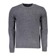 Harmont & Blaine Blå Ull Crew Neck Sweater med Kontrasterande Detaljer...