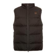 Fred Perry Quiltad Isolerad Gilet med Logobroderi Black, Herr