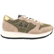 Sun68 Glitter Mesh Beige Sneakers Multicolor, Dam