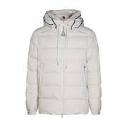 Moncler Vit Vadderad Kappa med Logohuva White, Herr