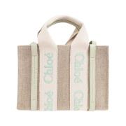 Chloé Grön Woody Mini Tote Väska Green, Dam