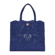 Dolce & Gabbana Beatrice Spets Toteväska Blue, Dam