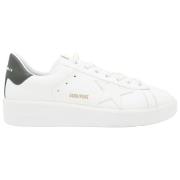 Golden Goose Vit Grön Purestar Läder Sneakers White, Herr