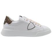 Philippe Model Vit Brun Läder Sneakers White, Herr