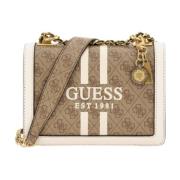 Guess Brun Logo Abey Axelremsväska Brown, Dam