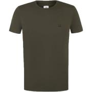 C.p. Company Svart Kaffe Goggle Hood Jersey Tee Green, Herr