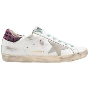 Golden Goose Leopardmönstrade Sneakers Vit/Ice/Fuxia/Svart White, Dam