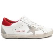 Golden Goose Röd Velvet Cream Sole Sneakers White, Dam