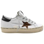 Golden Goose Vit Leopard och Svart Sneakers White, Dam