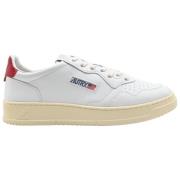 Autry Låg Man Läder Sneakers Vit Röd White, Herr