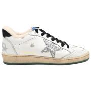 Golden Goose Läder Ball Star Sneakers Vit/Silver/Svart White, Dam