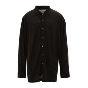 Corneliani Svart Linne Button-Up Skjorta Black, Herr