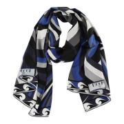 Emilio Pucci Navy Crepe de Chine Hijab Multicolor, Dam