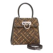 Salvatore Ferragamo Pre-owned Pre-owned Canvas handvskor Brown, Dam