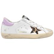 Golden Goose Vita Leopardstjärna Sneakers White, Dam