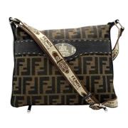 Fendi Vintage Pre-owned Canvas axelremsvskor Brown, Dam