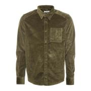 Drykorn Cordskjorta med Button-Down Krage Green, Herr