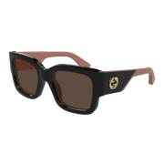 Gucci Stiliga solglasögon med svarta bågar Black, Unisex