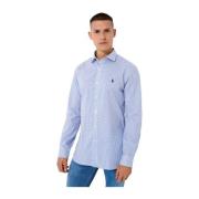 Ralph Lauren Bomull rutig skjorta Slim Fit Blue, Herr