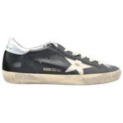 Golden Goose Svart Silver Superstar Läder Sneakers Black, Dam